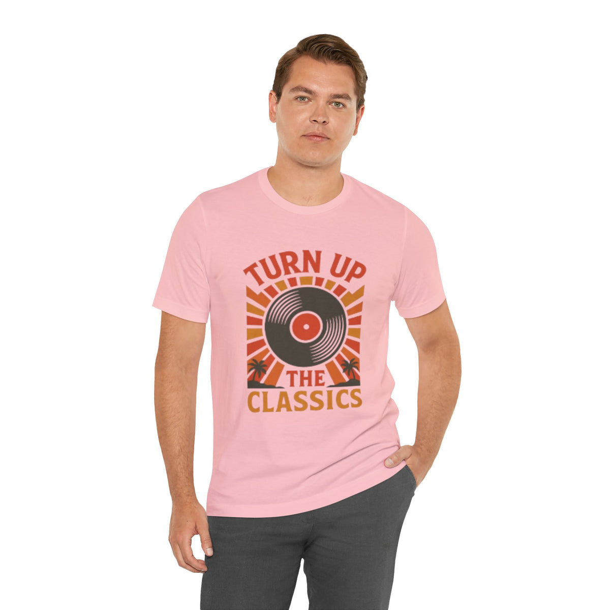 Turn Up The Classics Vinyl Record T-Shirt – Retro Music Graphic Tee for Men & Music Lovers
