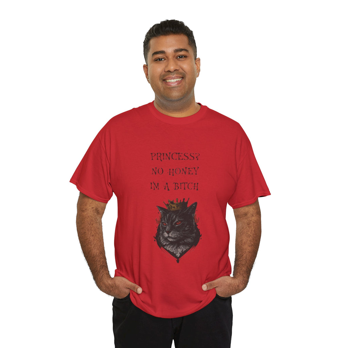 Princess? No Honey I'm A Bitch T-Shirt – Funny Sassy Cat Tee for Women & Cat Lovers