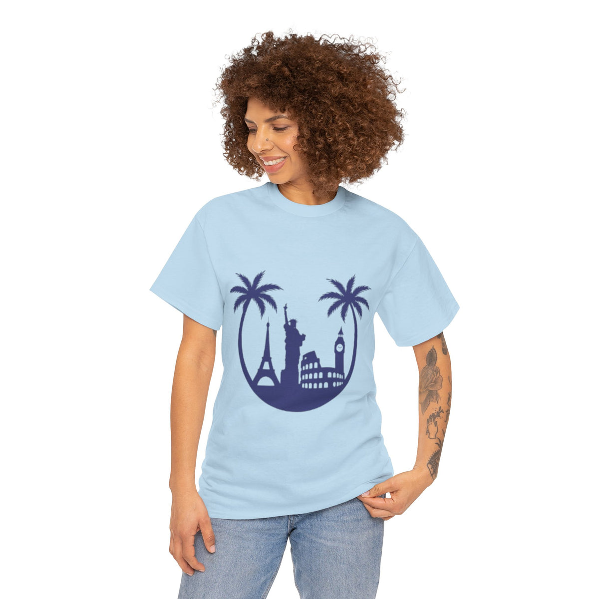 World Landmarks T-Shirt – Cute Travel Graphic Tee for Women & Travel Lovers