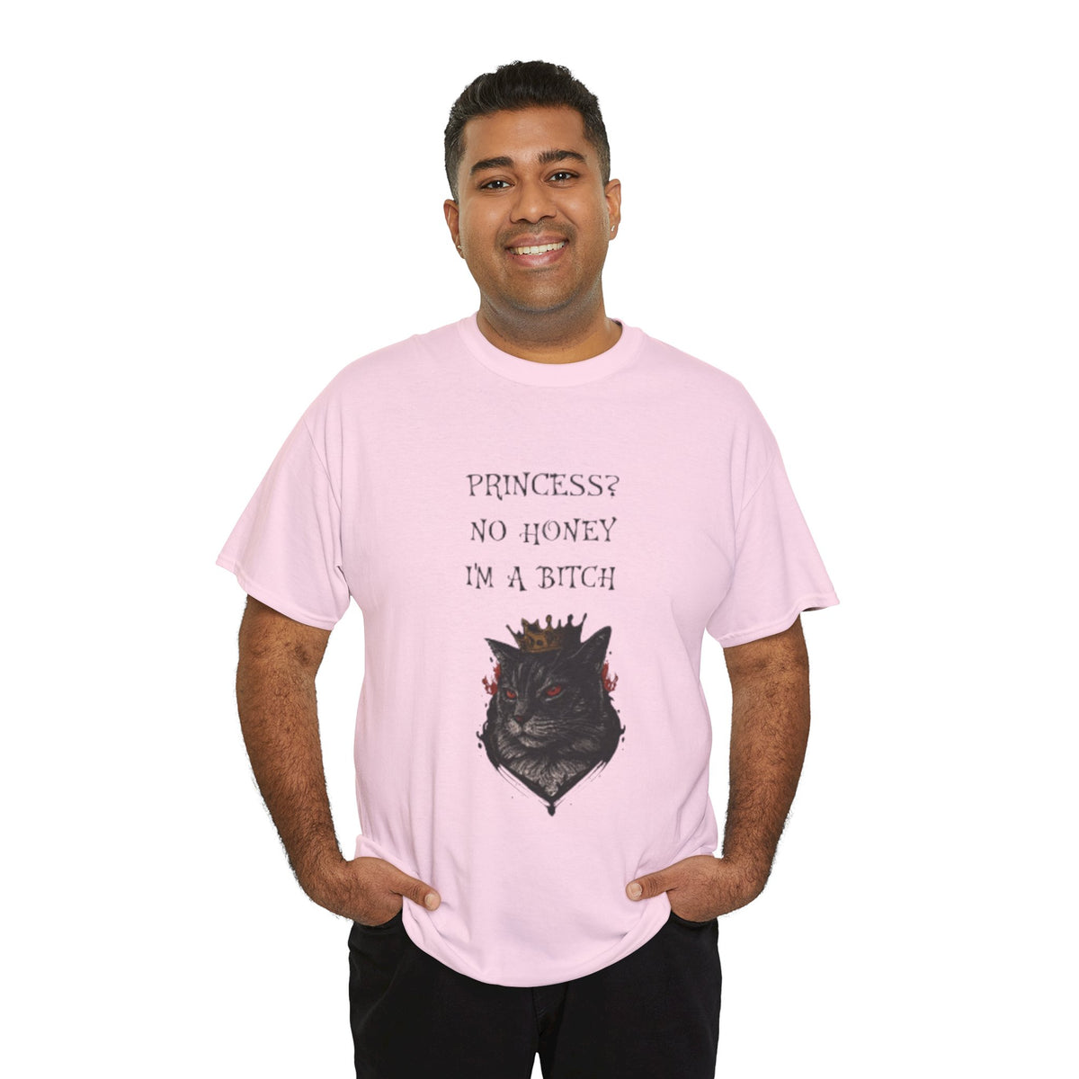 Princess? No Honey I'm A Bitch T-Shirt – Funny Sassy Cat Tee for Women & Cat Lovers