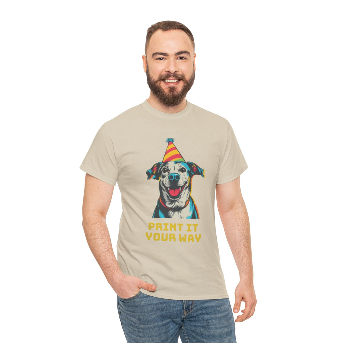 Paint It Your Way Dog T-Shirt - Colorful Graphic Fun Graphic Tee for Men & Dog Lovers