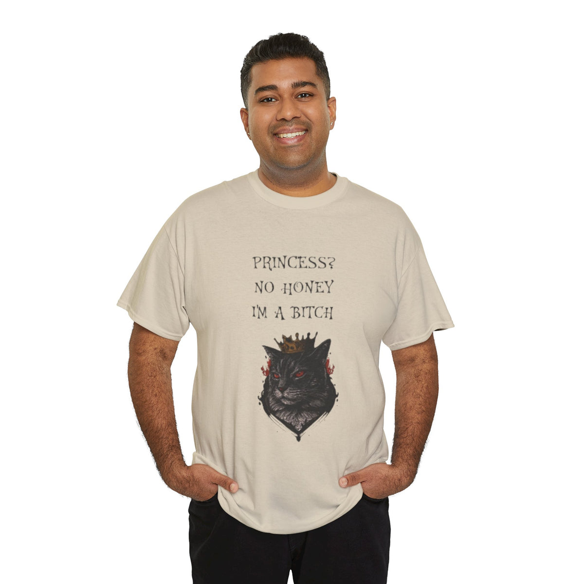 Princess? No Honey I'm A Bitch T-Shirt – Funny Sassy Cat Tee for Women & Cat Lovers