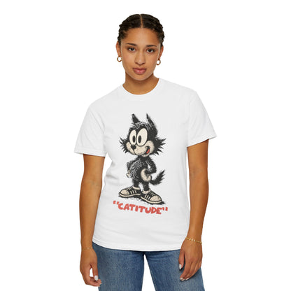 Cattitude T-Shirt - Funny Cool Cat Tee For Men & Cat Lovers