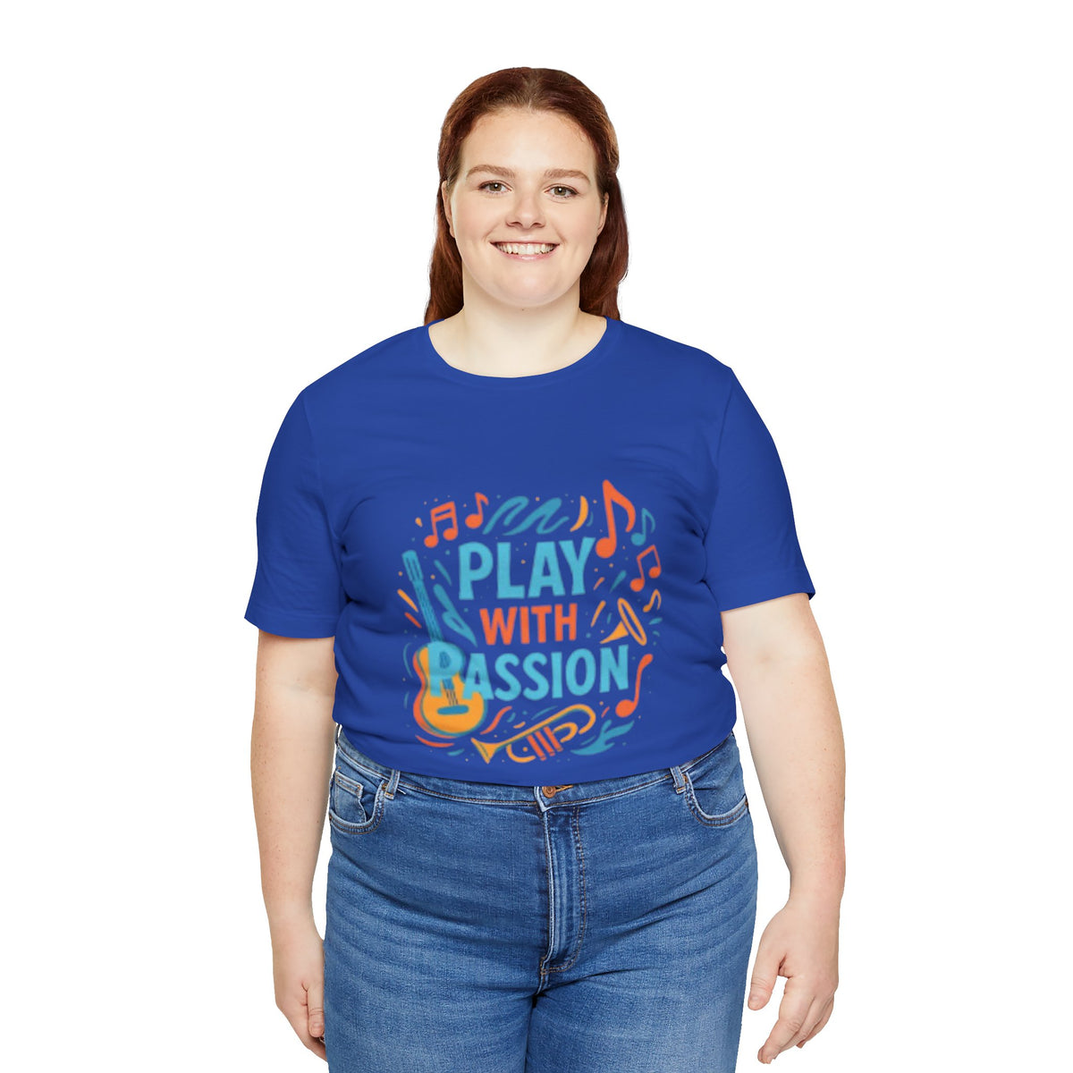 Play With Passion Music T-Shirt – Cute Guitar Graphic Tee for Women & Music Lovers