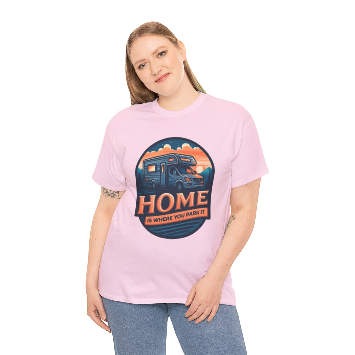 Home Is Where You Park It T-Shirt – Funny RV Camping Graphic Tee for Women & Campers