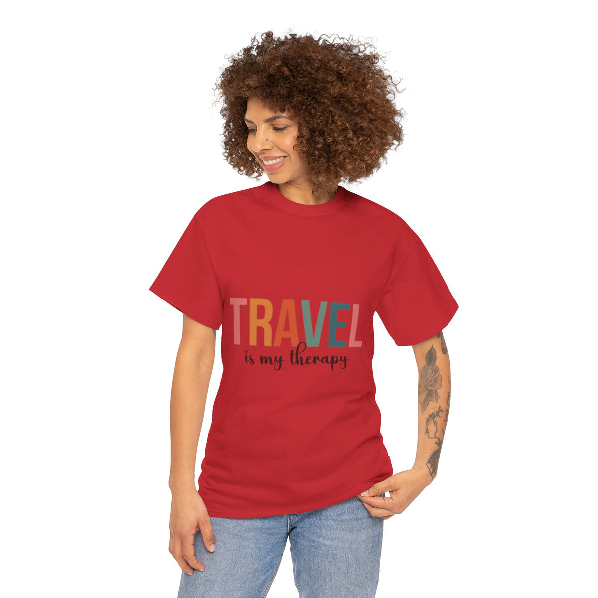 Travel Is My Therapy T-Shirt – Cute Wanderlust Graphic Tee for Women & Travel Lovers