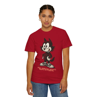 Cattitude T-Shirt - Funny Cool Cat Tee For Men & Cat Lovers
