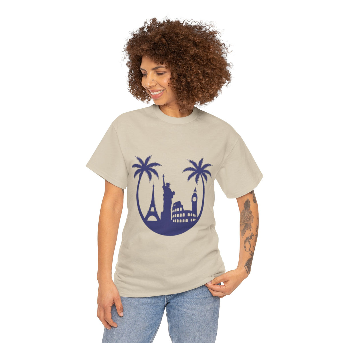 World Landmarks T-Shirt – Cute Travel Graphic Tee for Women & Travel Lovers