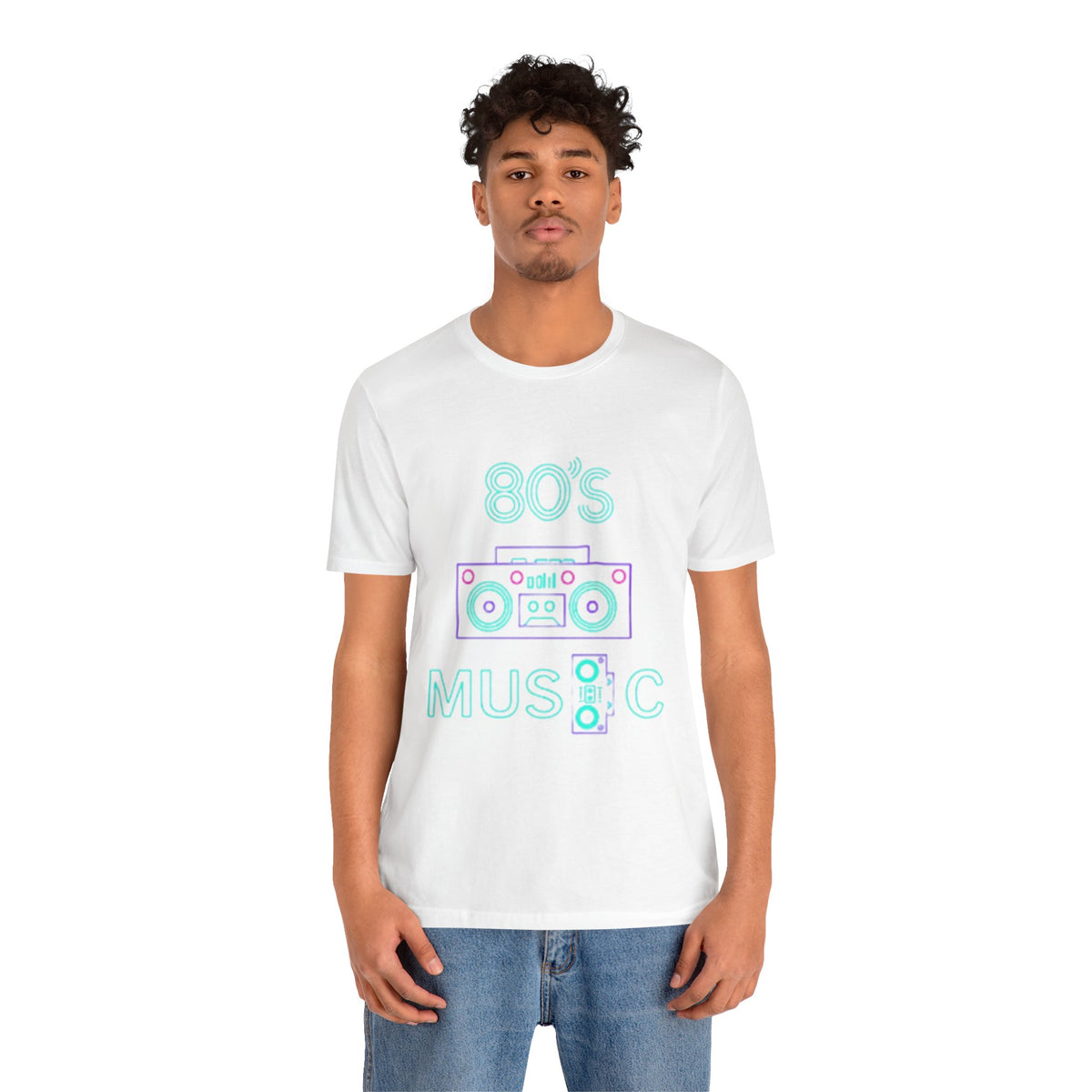 80s Music Boombox T-Shirt – Retro Graphic Tee for Men & Music Lovers
