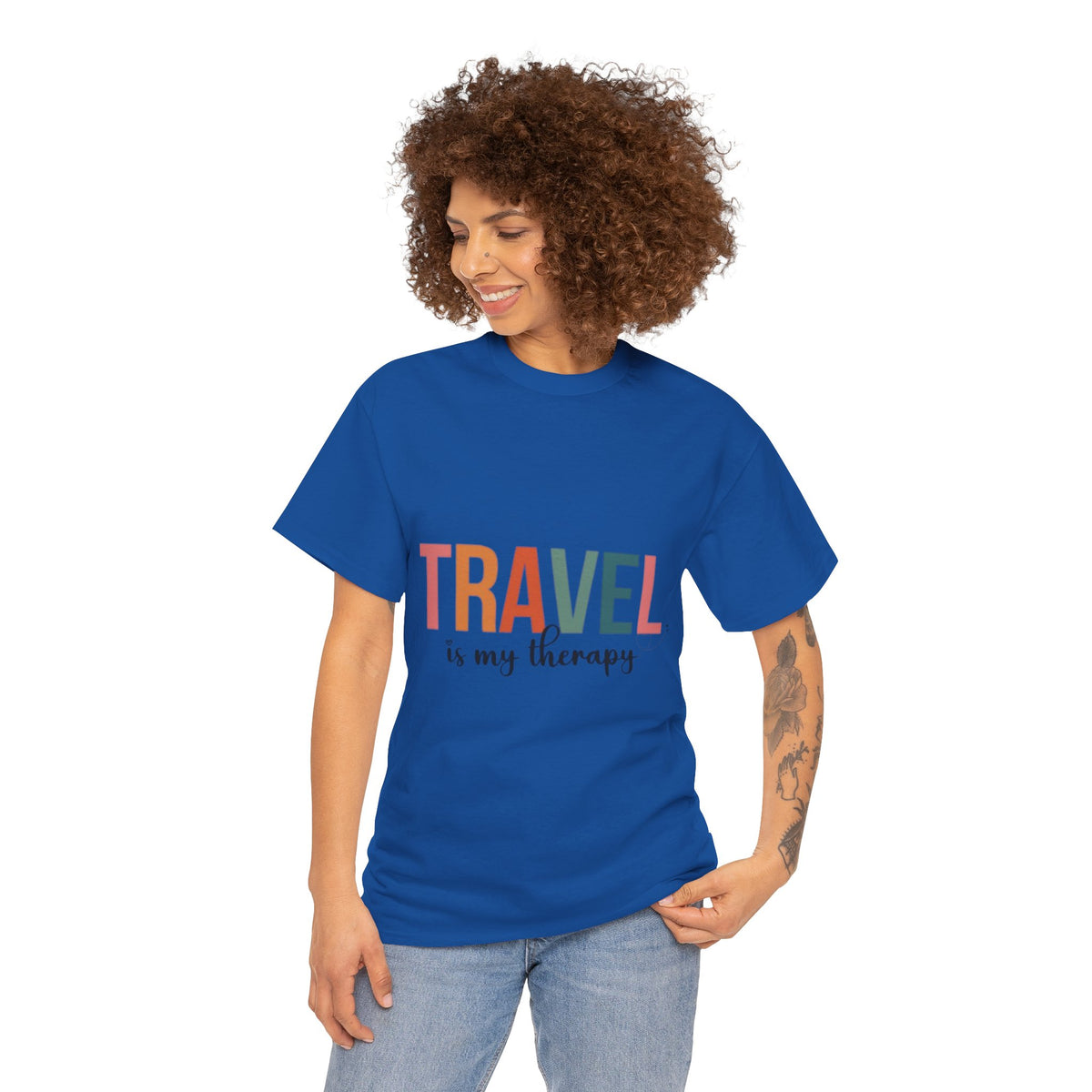Travel Is My Therapy T-Shirt – Cute Wanderlust Graphic Tee for Women & Travel Lovers