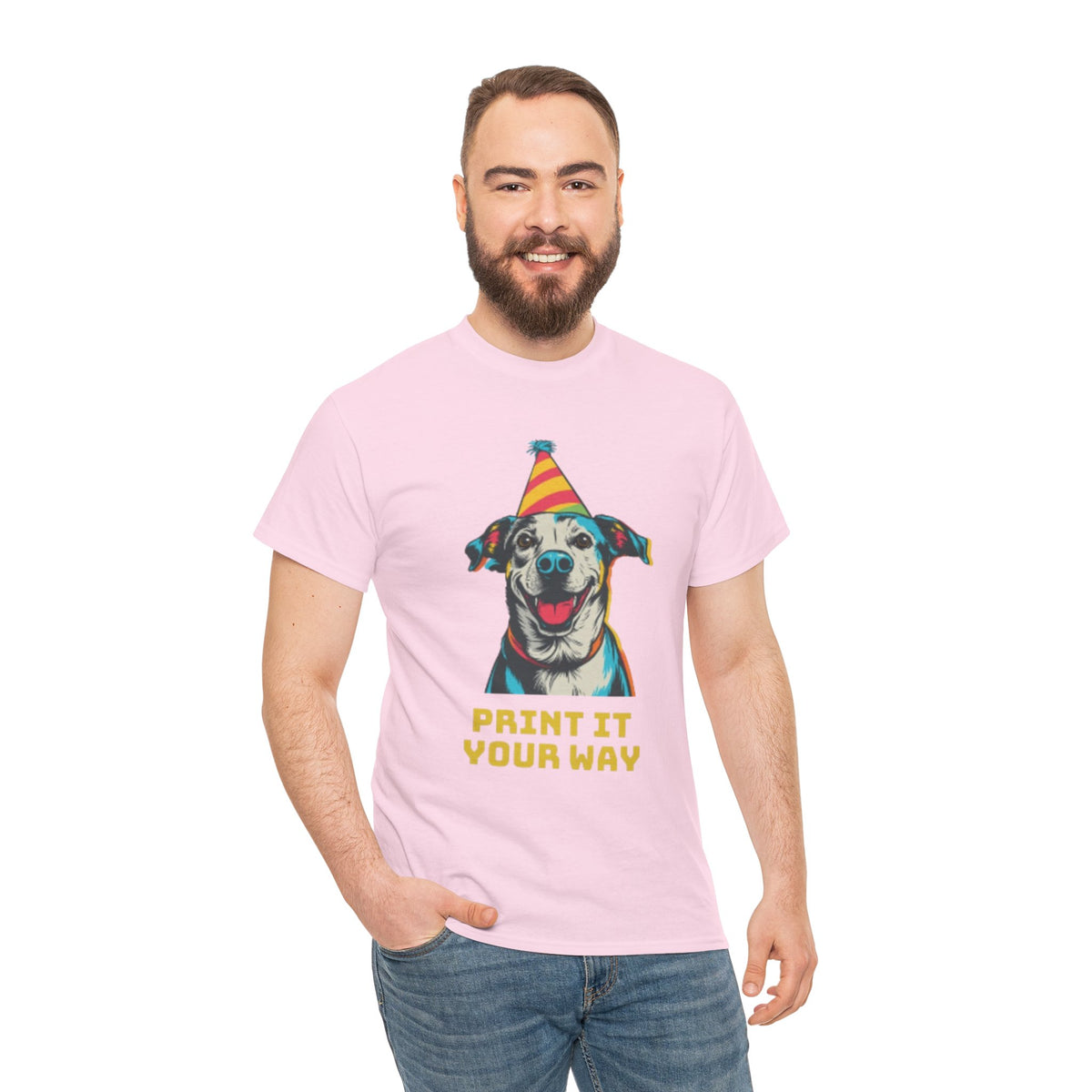 Paint It Your Way Dog T-Shirt - Colorful Graphic Fun Graphic Tee for Men & Dog Lovers