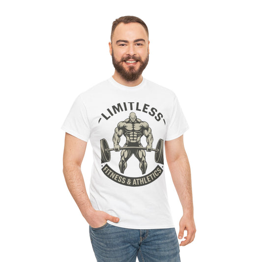 Limitless Fitness Unisex Heavy Cotton Tee, Gym Apparel, Workout Shirt, Athletic Clothing, Motivational Tee