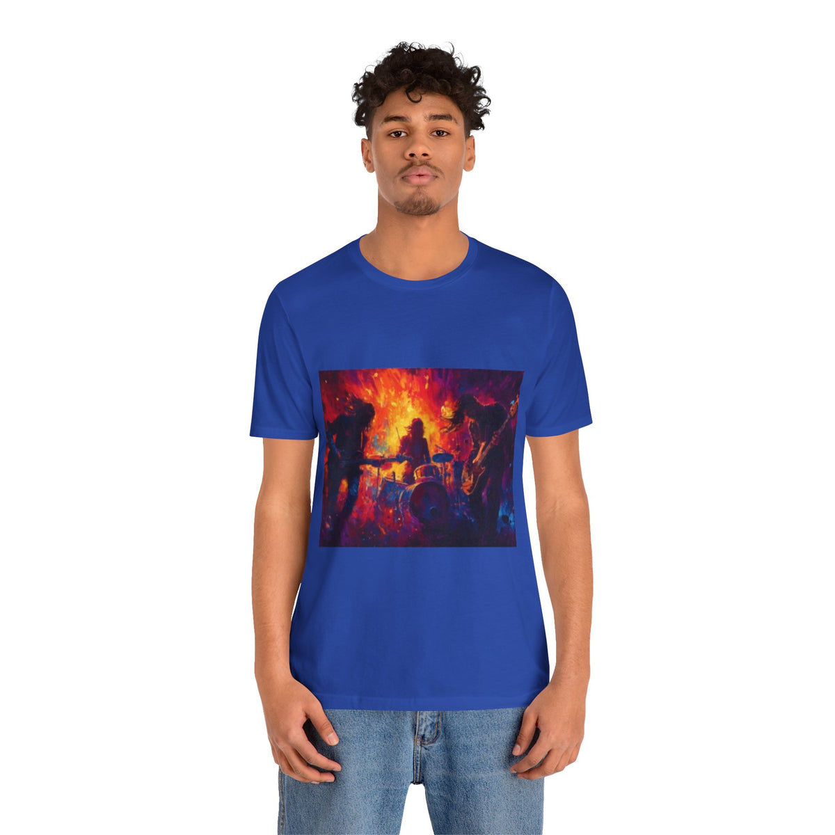 Rock Band On Fire T-Shirt – Epic Music Graphic Tee for Men & Music Lovers