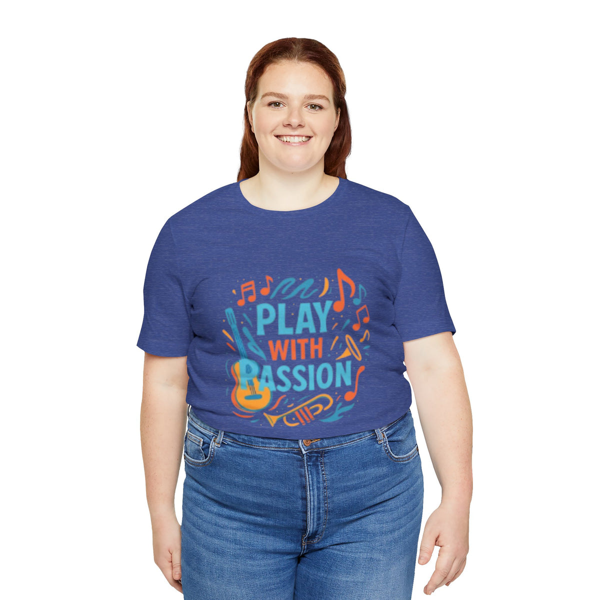 Play With Passion Music T-Shirt – Cute Guitar Graphic Tee for Women & Music Lovers