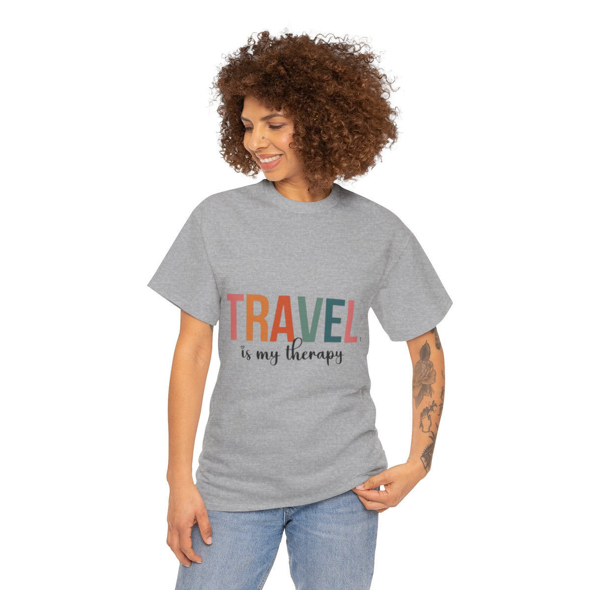 Travel Is My Therapy T-Shirt – Cute Wanderlust Graphic Tee for Women & Travel Lovers