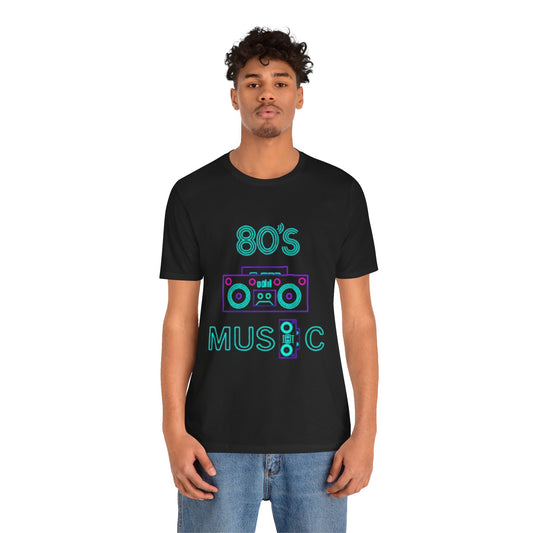80s Music Boombox T-Shirt – Retro Graphic Tee for Men & Music Lovers