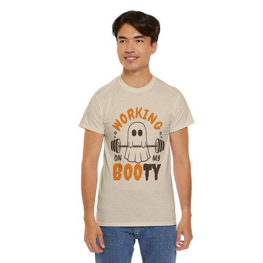 Funny Ghost Workout Tee - "Working on My Booty"